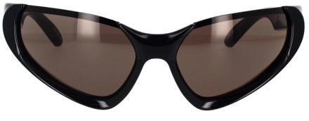 Balenciaga Rechthoekige omwikkelende zonnebril Balenciaga , Black , Unisex - 64 MM