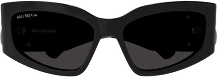 Balenciaga Rechthoekige zonnebril Bb0321S Dynasty Line Balenciaga , Black , Dames - 57 MM