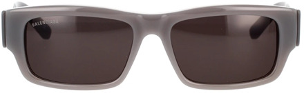 Balenciaga Rechthoekige zonnebril met Maxi Logo Balenciaga , Gray , Unisex - 57 MM