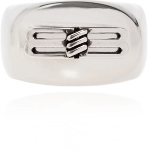 Balenciaga Ring met logo Balenciaga , Gray , Heren - 54 Mm,58 Mm,60 MM