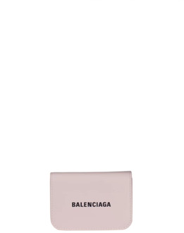 Balenciaga Roze leren mini portemonnee met logo Balenciaga , Pink , Dames - ONE Size