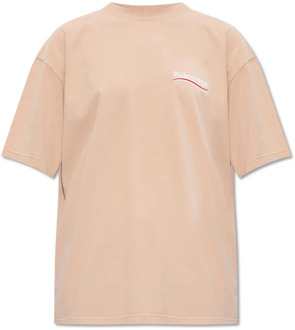 Balenciaga T-shirt met logo Balenciaga , Pink , Dames - L,M,S,Xs,2Xs