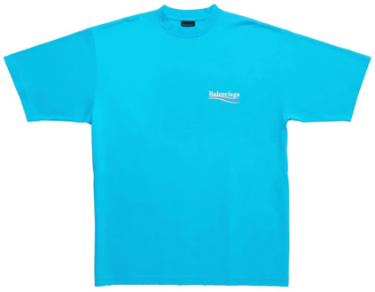 Balenciaga T-Shirts Balenciaga , Blue , Heren - M,S,Xs,2Xs