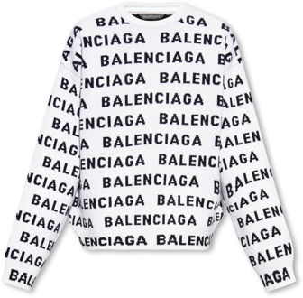 Balenciaga Trui met logo Balenciaga , White , Heren - L,M