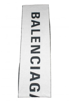 Balenciaga Tweekleurige Macro Sjaal in Zwart en Wit Balenciaga , White , Heren - ONE Size