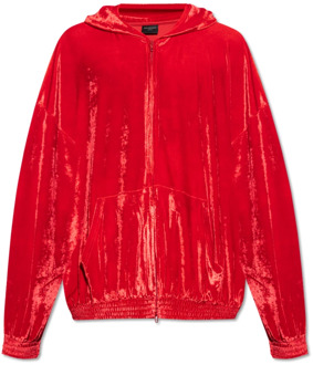 Balenciaga Velours hoodie Balenciaga , Red , Heren - Xl,L,M,S