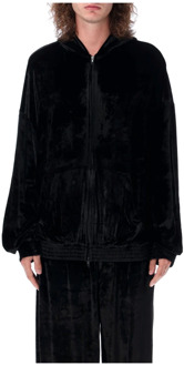 Balenciaga Velvet Hoodie Balenciaga , Black , Heren - XL