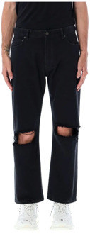 Balenciaga Versleten Denim Jeans Balenciaga , Black , Heren - M