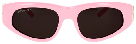 Balenciaga Vintage-geïnspireerde ovale zonnebril Balenciaga , Pink , Dames - 53 MM