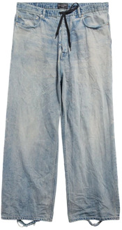 Balenciaga Wide Jeans Balenciaga , Blue , Dames - S,Xs