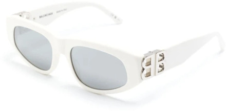 Balenciaga Witte zonnebril met originele accessoires Balenciaga , White , Dames - 53 MM