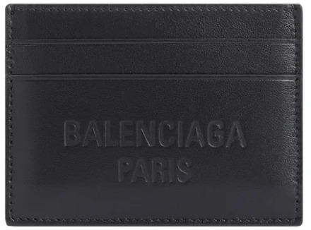Balenciaga Zwarte Leren Kaarthouder Portemonnee Balenciaga , Black , Heren - ONE Size