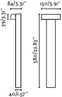 Balic LED sokkellamp, zwart, aluminium, hoogte 58 cm