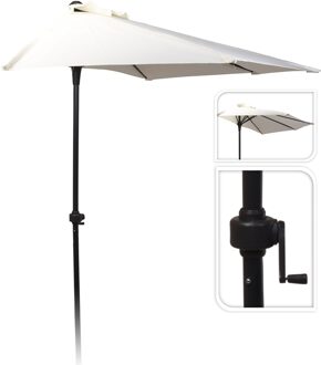 Balkon Parasol - Half Rond - 250cm - Wit