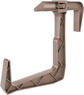 Balkon plantenbak ophang beugels - 1x - voor railing - kunststof - beige - balustradehook