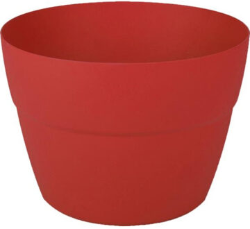 Balkon plantenpot/bloempot kunststof rood D30 x H21 cm - Plantenpotten