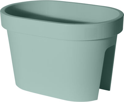 Balkon plantenpot/bloempot mint groen 40 x 25 cm ovaal van kunststof - Plantenpotten