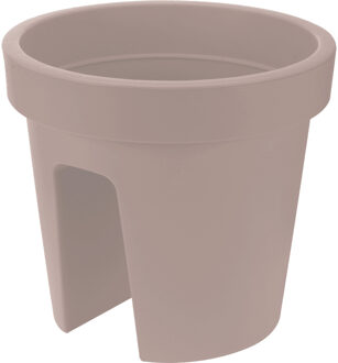 Balkon plantenpot/bloempot taupe 28 x 25 cm van kunststof - Plantenpotten