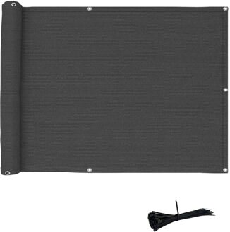 Balkon Privacy Screen Cover Mesh Voorruit Uv Bescherming Weersbestendigheid Met Kabelbinders zwart grijs