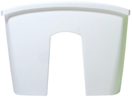 Balkon railing opzet plantenbak/bloembak kunststof 24 x 28 x 20 cm parel wit kleur - Plantenbakken