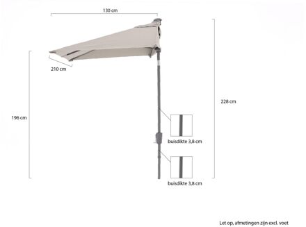 balkonparasol 210x130cm - Laagste prijsgarantie! Taupe