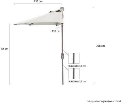 balkonparasol 255x135cm - Laagste prijsgarantie! Grijs