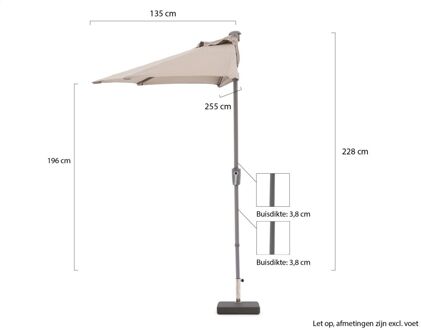 balkonparasol 255x135cm - Laagste prijsgarantie! Taupe
