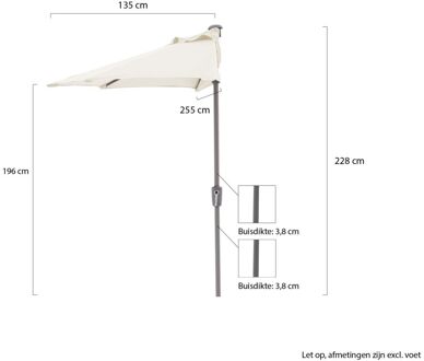 balkonparasol 255x135cm - Laagste prijsgarantie! Wit