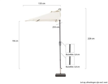 balkonparasol 255x135cm - Laagste prijsgarantie! Wit