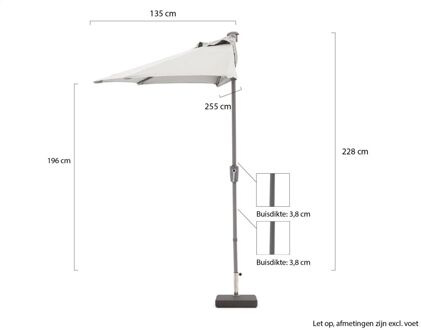 balkonparasol 255x135cm - Laagste prijsgarantie! Wit
