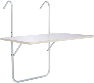 Balkontafel / inklapbaar tafeltje voor aan een balkon railing 60 x 40 cm - Balkontafels Wit