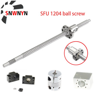 Ball Screw Set SFU1204 Rolled Ballscrew RM1204 C7 With End Machined +1204 Ball Nut Housing+BK/BF10 End Support+Coupler For Cnc