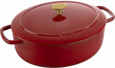 Ballarini Bellamonte braadpan ovaal 29cm - 4,5L Rood Zwart