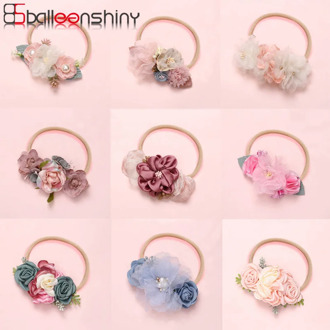 Balleenshiny 2020 New Fashion Baby Girls Headband Baby Cute Handmade Flowers Stitching Super Soft Seamless Hair Band Kids Turban