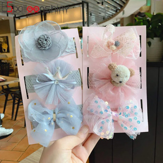 Balleenshiny 3pcs/lot Baby Girl Headband Elastic Headwear Floral Bowknot Hair Accessories for Baby Girl Birthday Party Gifts