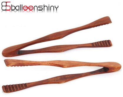 Balleenshiny Bamboe Koken Keuken Tang Voedsel Bbq Gereedschap Salade Bacon Steak Brood Cake Houten Clip Thuis Keuken Gebruiksvoorwerp