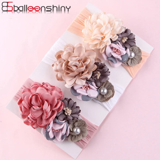 BalleenShiny Flower Princess Headband Baby Girls Super Soft Cute Pearl Turban Headwear Child Kids Fashion Hair Accessories Gift