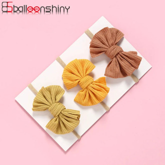 Balleenshiny New Stretch Nylon Baby Girls Headband Baby Hairband With Wide Bow Newborn Elastic Candy Color Headband Accessories