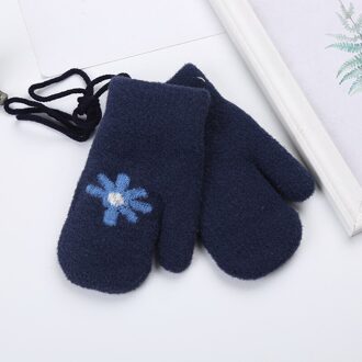 Balleenshiny Winter Warme Wanten Voor Kinderen Aged 0-3 Pluche Gebreide Halter Handschoenen Verdikte Kinderen Warme Outdoor Afdrukken Wanten 4