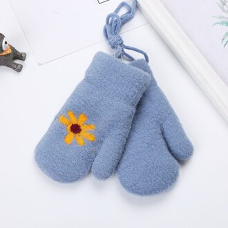 Balleenshiny Winter Warme Wanten Voor Kinderen Aged 0-3 Pluche Gebreide Halter Handschoenen Verdikte Kinderen Warme Outdoor Afdrukken Wanten