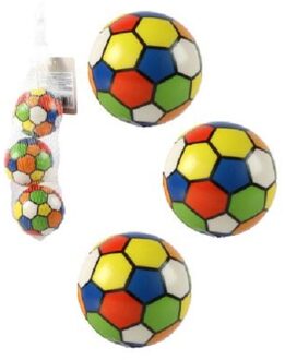 Ballen kunstleder 3 stuks in net 6cm verschillende