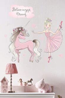 Ballerina En Eenhoorn Kinderkamer Sticker Home Keuken Kids Decor Amerikaanse Gemaakt Gehandeld