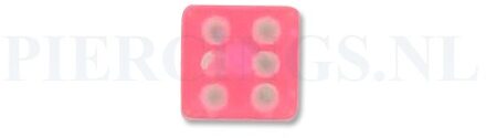 Balletje 1.2 mm acryl dobbelsteen roze