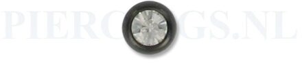 Balletje 1.2 mm black line met kristal