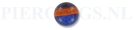 Balletje 1.6 mm acryl blauw-oranje met glitters 6 mm