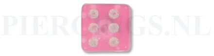 Balletje 1.6 mm acryl dobbelsteen roze