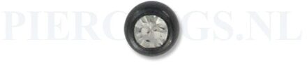 Balletje blackline 1.6 mm met kristal 4 mm
