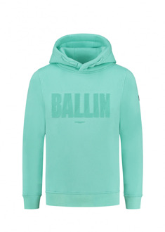 Ballin Amsterdam Jongens hoodie hd print logo dark Mintgroen - 128