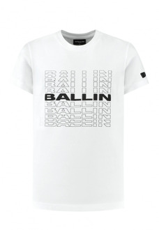 Ballin Amsterdam Jongens t-shirt reel word art Wit - 128