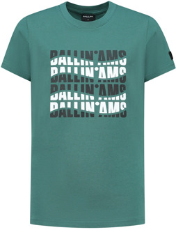 Ballin Amsterdam Jongens t-shirt wave logo faded Groen - 152